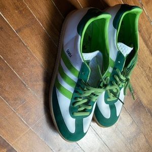 Adidas Samba shoes Size 14 Green and White